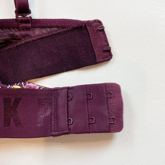 NWOT Victoria's Secret PINK Bra 32D Wear Everywhere Super Push Up Floral Logo - Picture 5 of 8